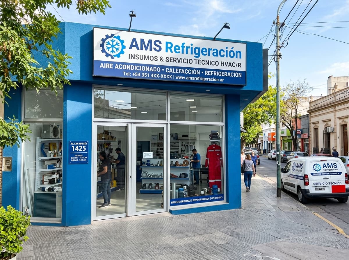 Fachada del Local AMS Refrigeración en General Roca